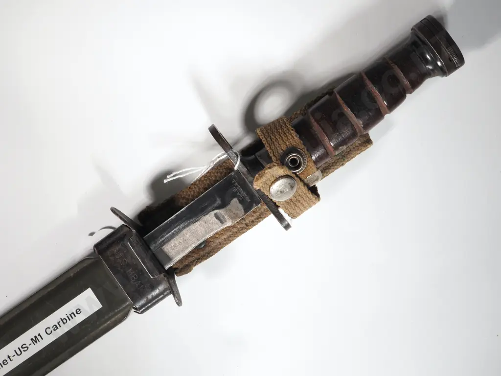 US M1 Carbine Bayonet - Heavily Sharpened - Made in Japan in US M8A1 Scabbard   Image 1++