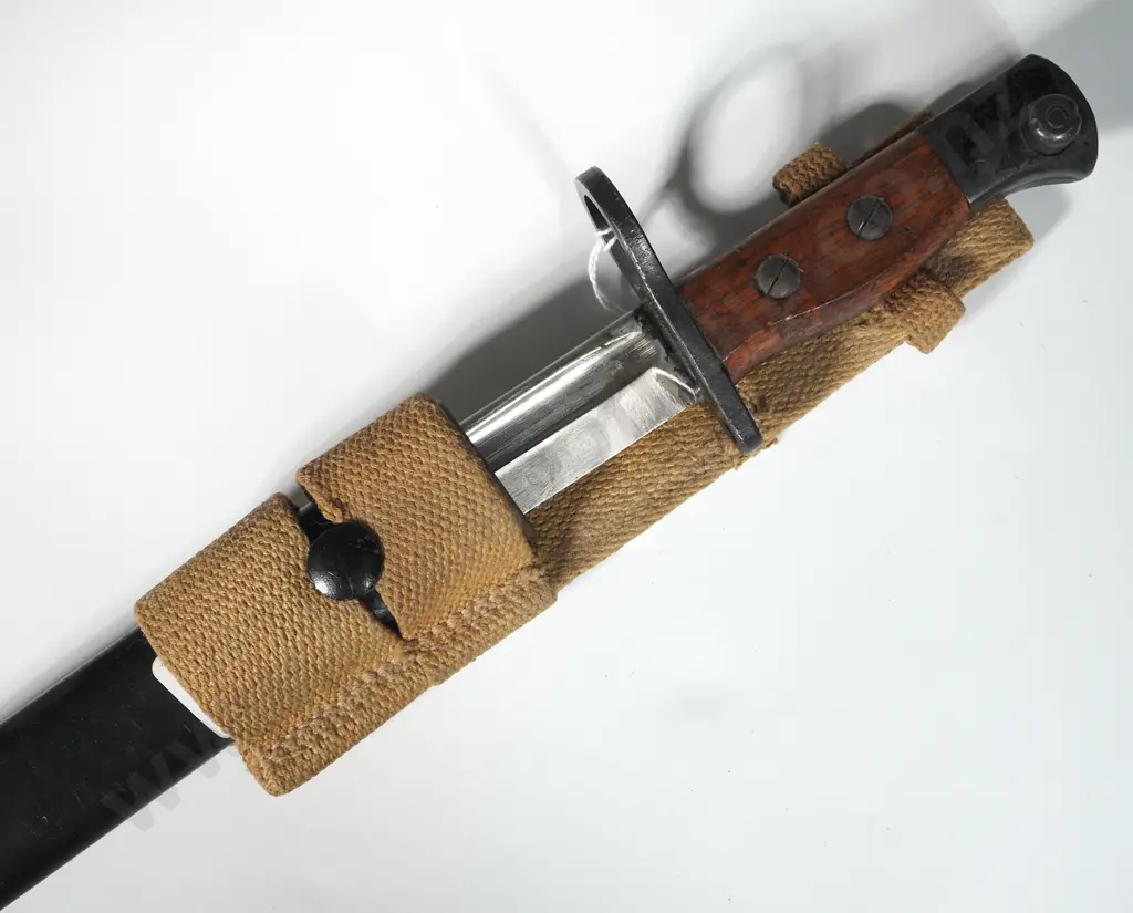 Sterling Submachine Bayonet w Scabbard & Frog  Image 1++