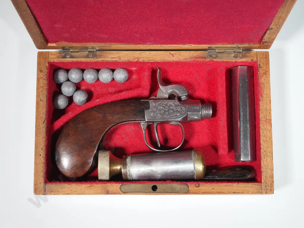 19th Century Boxed Pistol Marked FT Image 1++