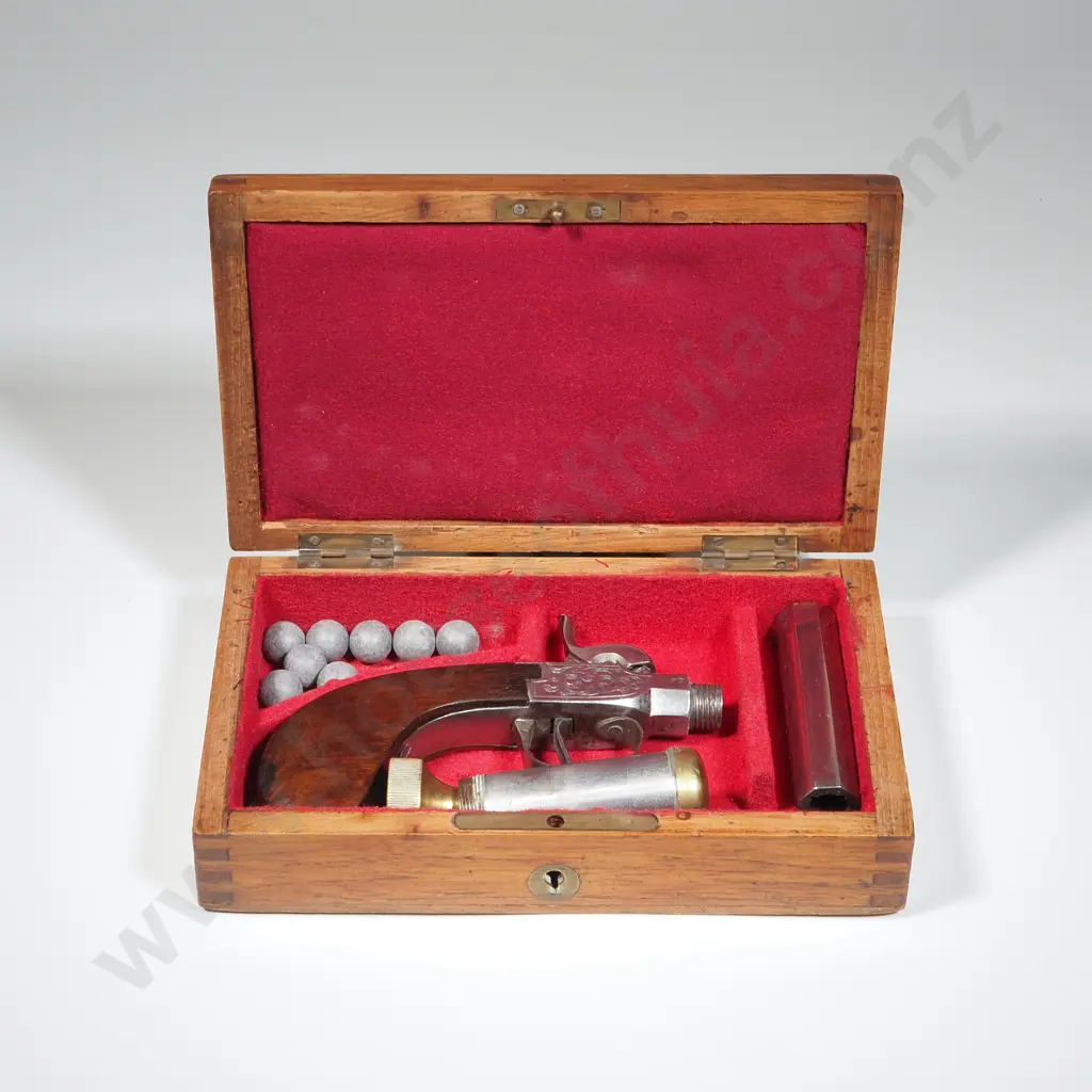 19th Century Boxed Pistol Marked FT Image 1++