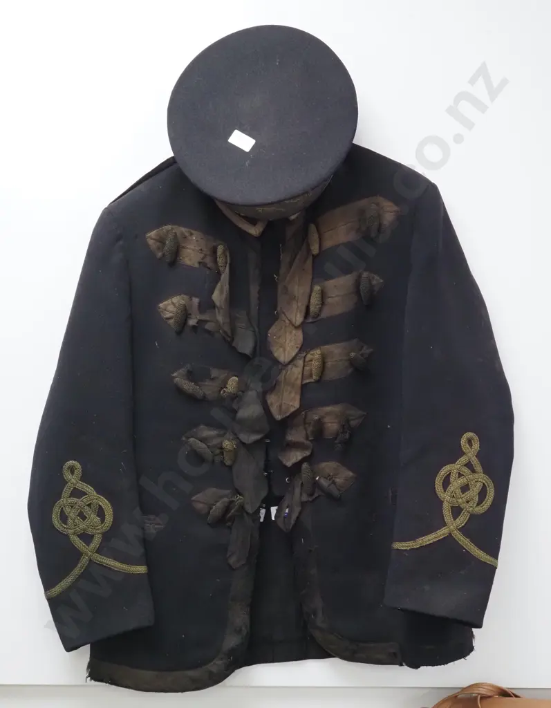 19th Century Officers Dress Uniform w Austrian Knotting & Peaked Cap - Substantial Mothing Throughout Image 1++
