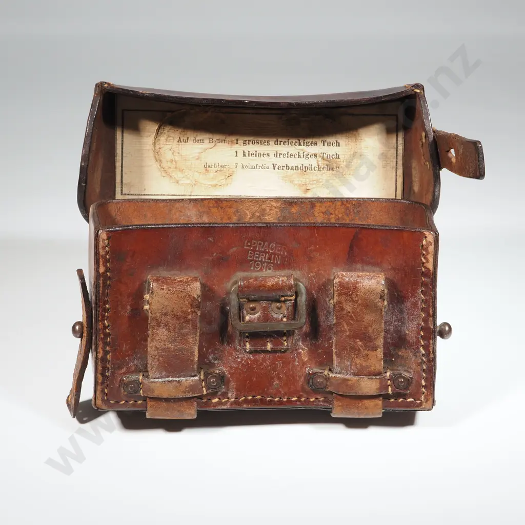 WWI German Leather Medics Filled Kit date 1916 - No Contents. Image 1++