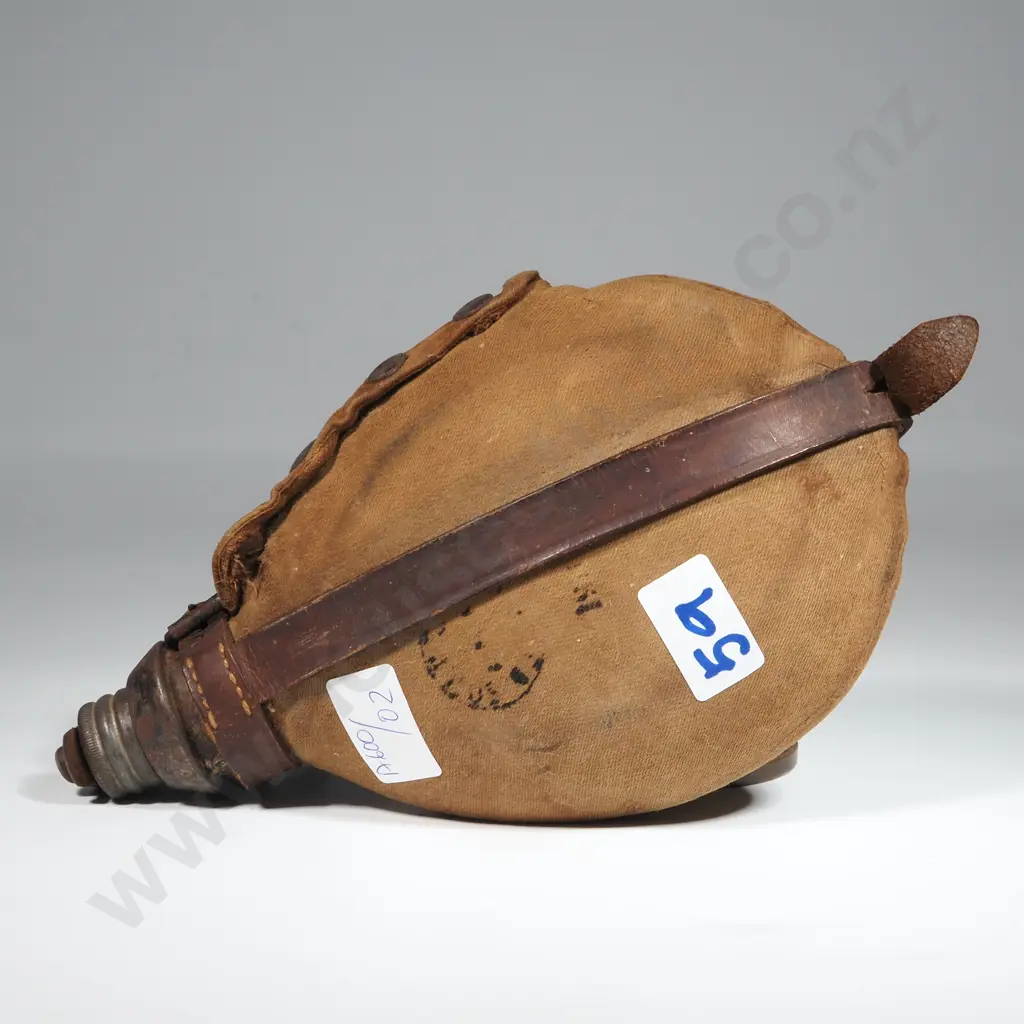 WWI German Canteen w Cover & Carrier 1916 Date  - Feldflasche. Image 1++