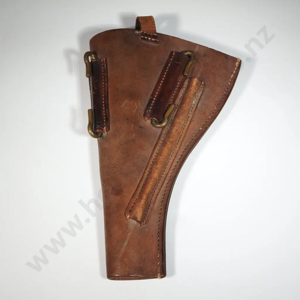 WWI Leather Open Top Revolver Holster. Image 1++