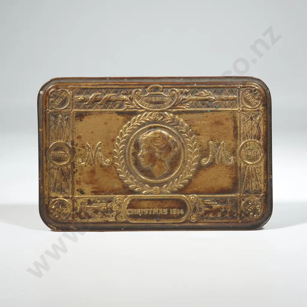 Christmas 1914 Brass Princess Gift Tin. Image 1++