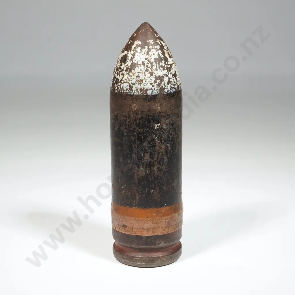 WW2 Two Pound Anti Tank Projectile - AP Marked & 1942 Dated  - Unfired Image 1++