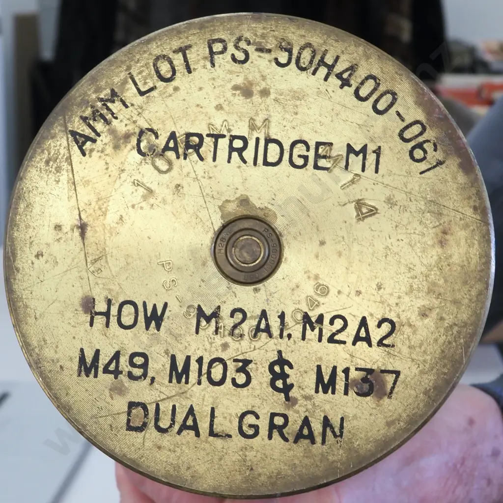 Vietnam War Era 105mm Howitzer Shell Case - w Two Drill Holes in Side Image 1++