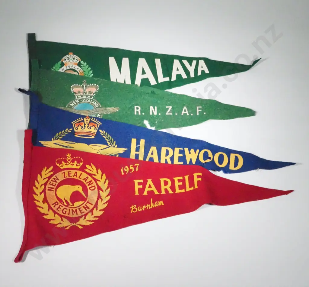 Lot of Assorted WWII & Post WWII Felt Pennants Image 1++