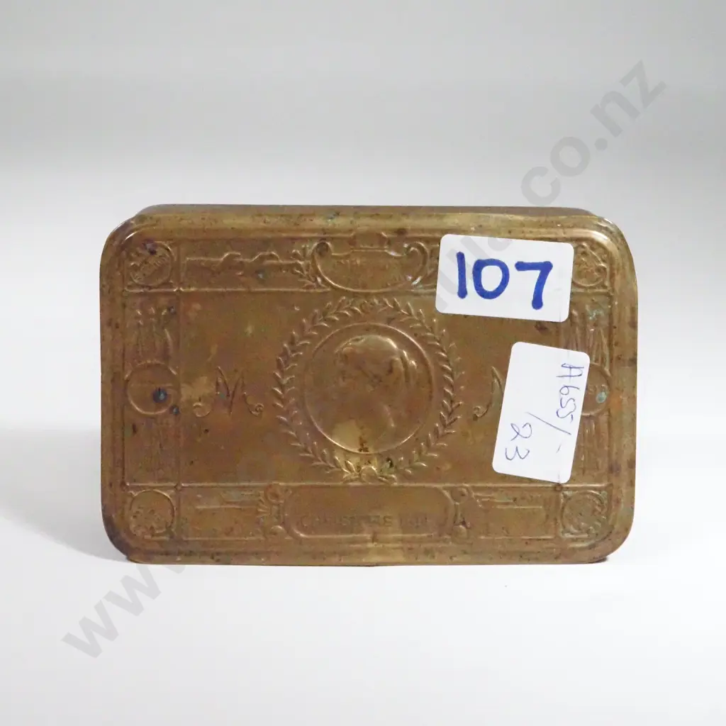 Christmas 1914 Brass Princess Gift Tin. Image 1++