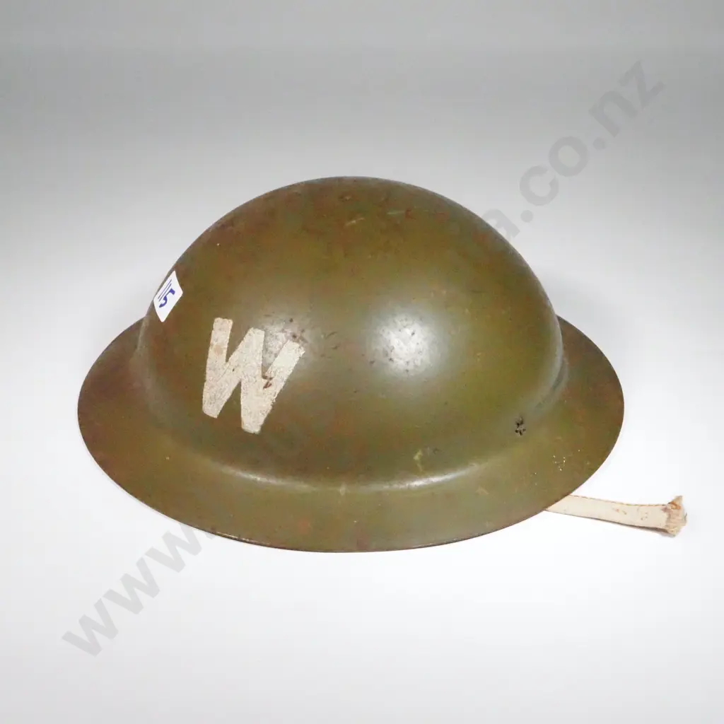 NZ Pattern WWII Warden's Tin Helmet. Image 1++