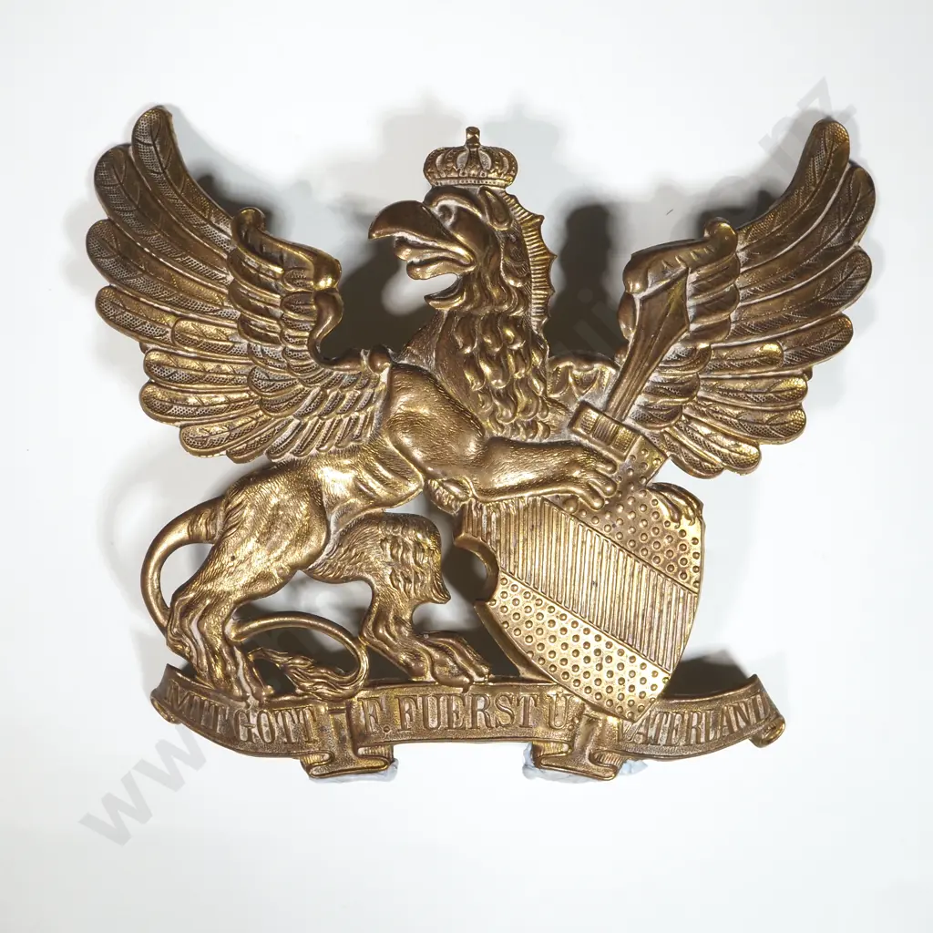 American Milton Coronet Band Helmet Plate Image 1++