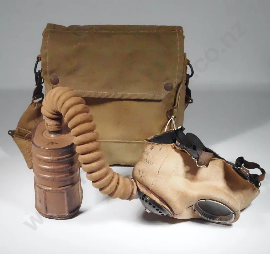 Mk6 Gas Mask Bag w 1939 Dated No 4 Dated 1939 Gas Mask. Image 1++