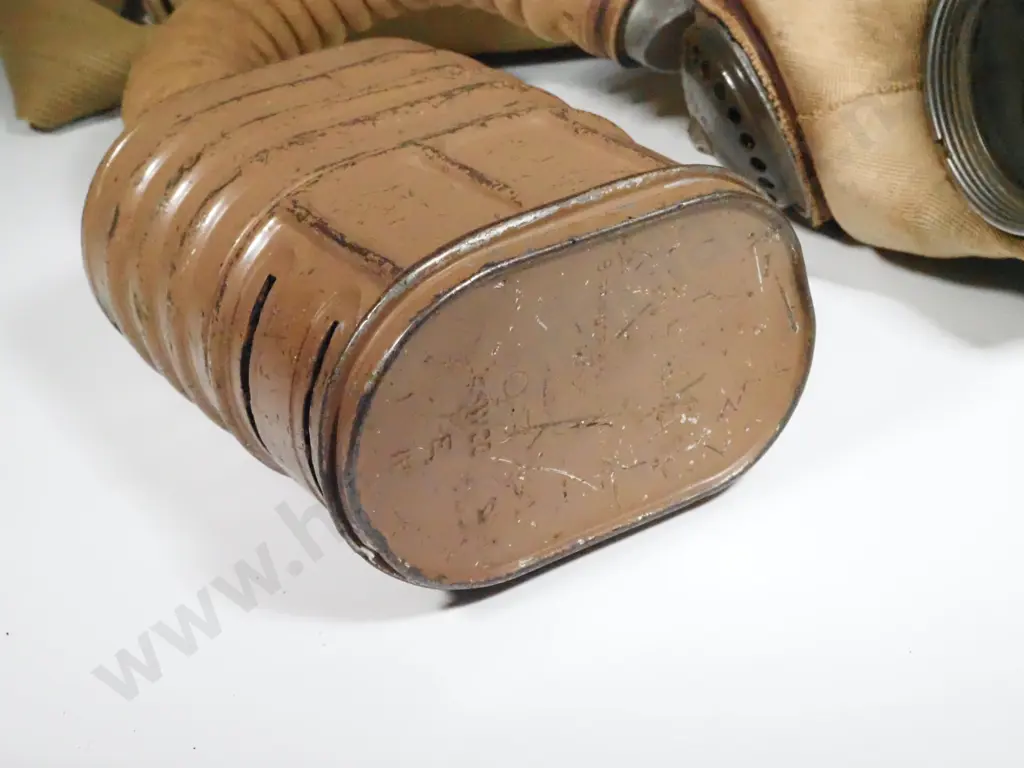 Mk6 Gas Mask Bag w 1939 Dated No 4 Dated 1939 Gas Mask. Image 1++