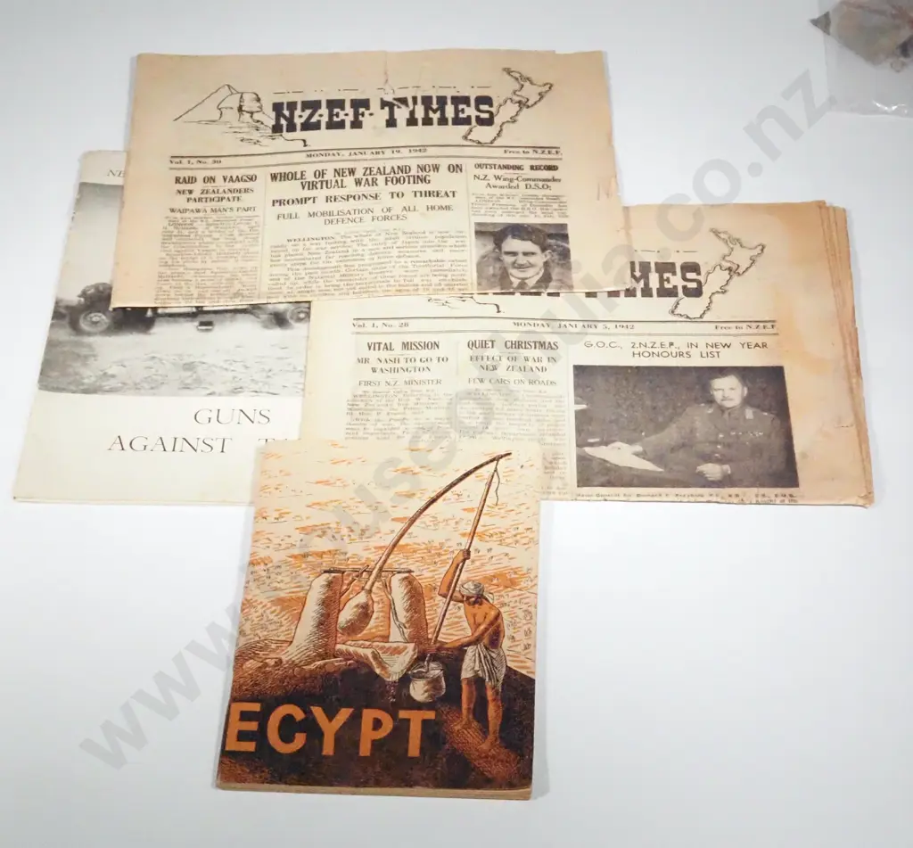 Two NZEF TImes.  Booklet - Guns Against Tanks. Army Guide to Egypt. Image 1++