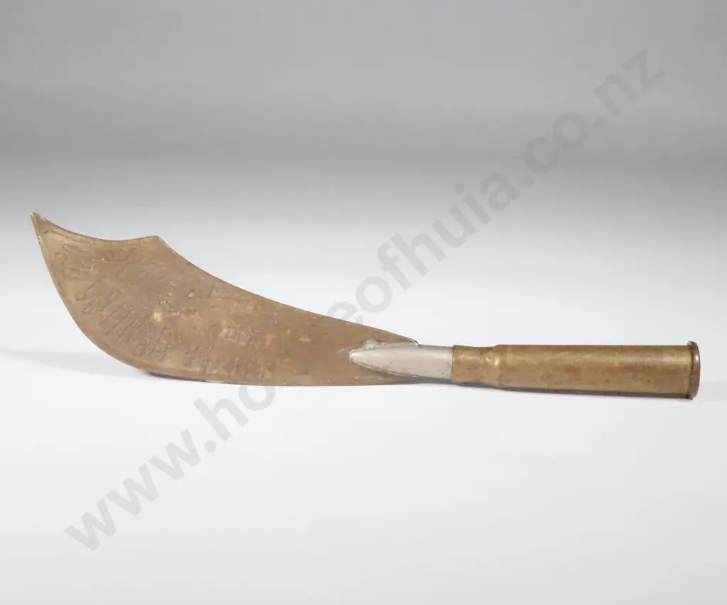 WWI Trench Art - Letter Opener. Annotated 'World War -Weltkrif'. Image 1++