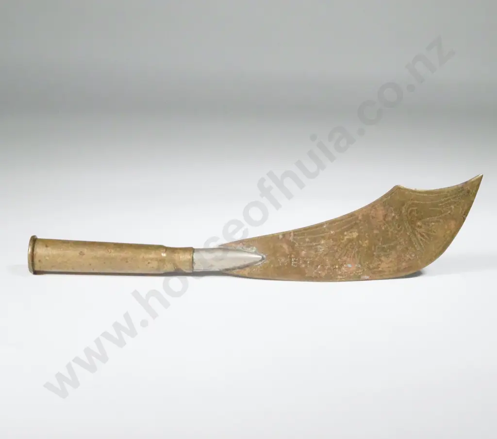 WWI Trench Art - Letter Opener. Annotated 'World War -Weltkrif'. Image 1++