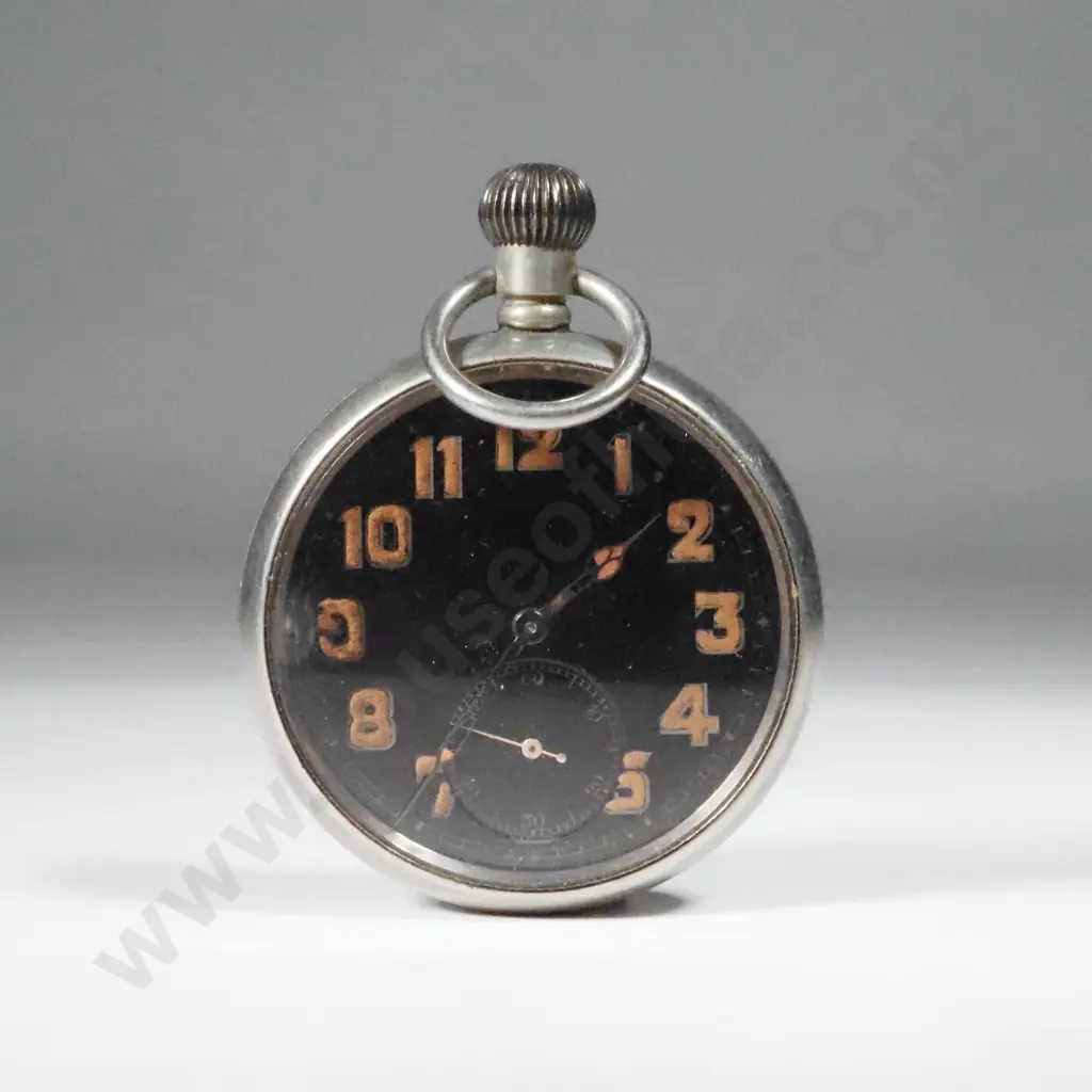 WW2 Pocket Watch - NZ Marked 15163 C R.A. Image 1++