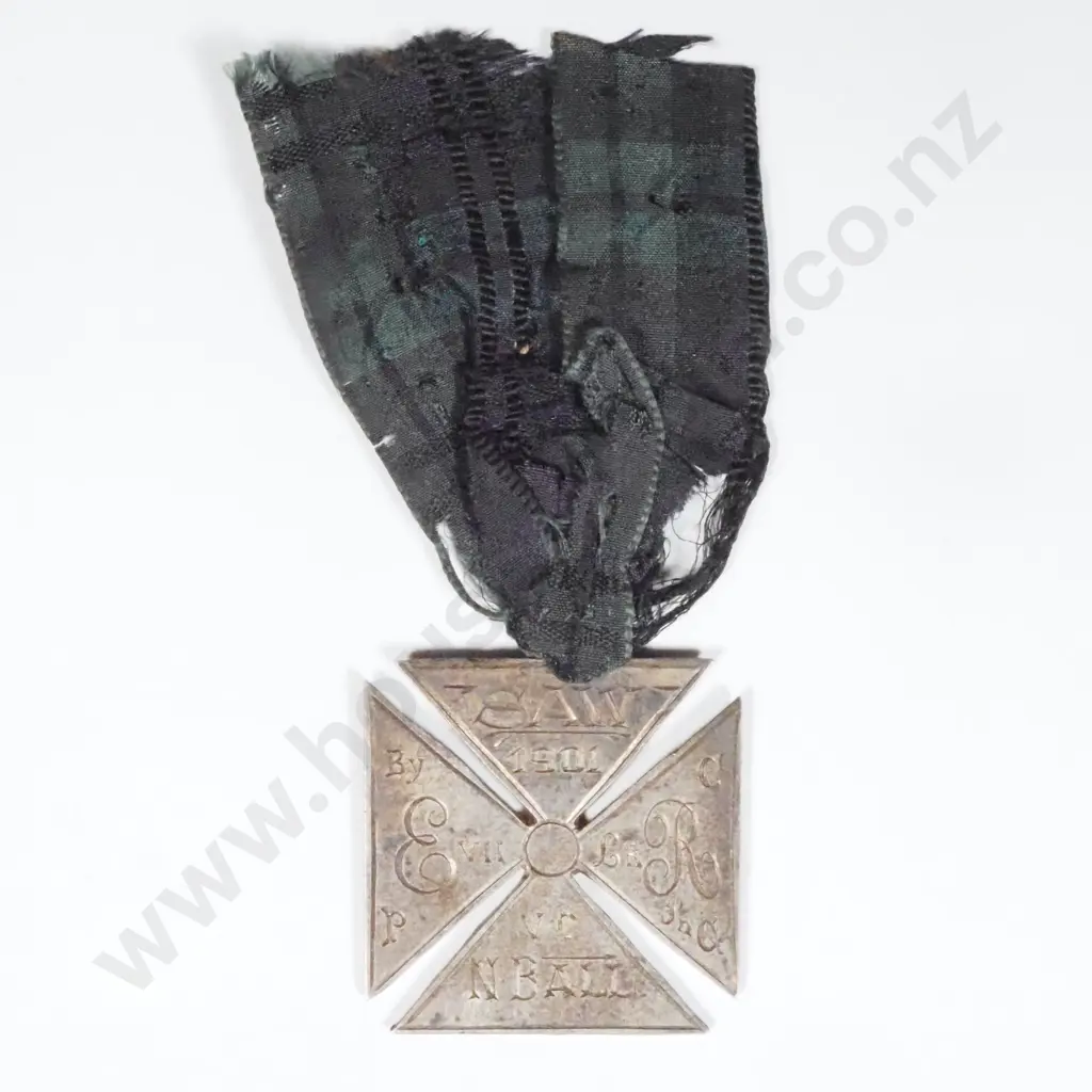 SAW 1901 Medal w Engravings & Worn Ribbon. Image 1++