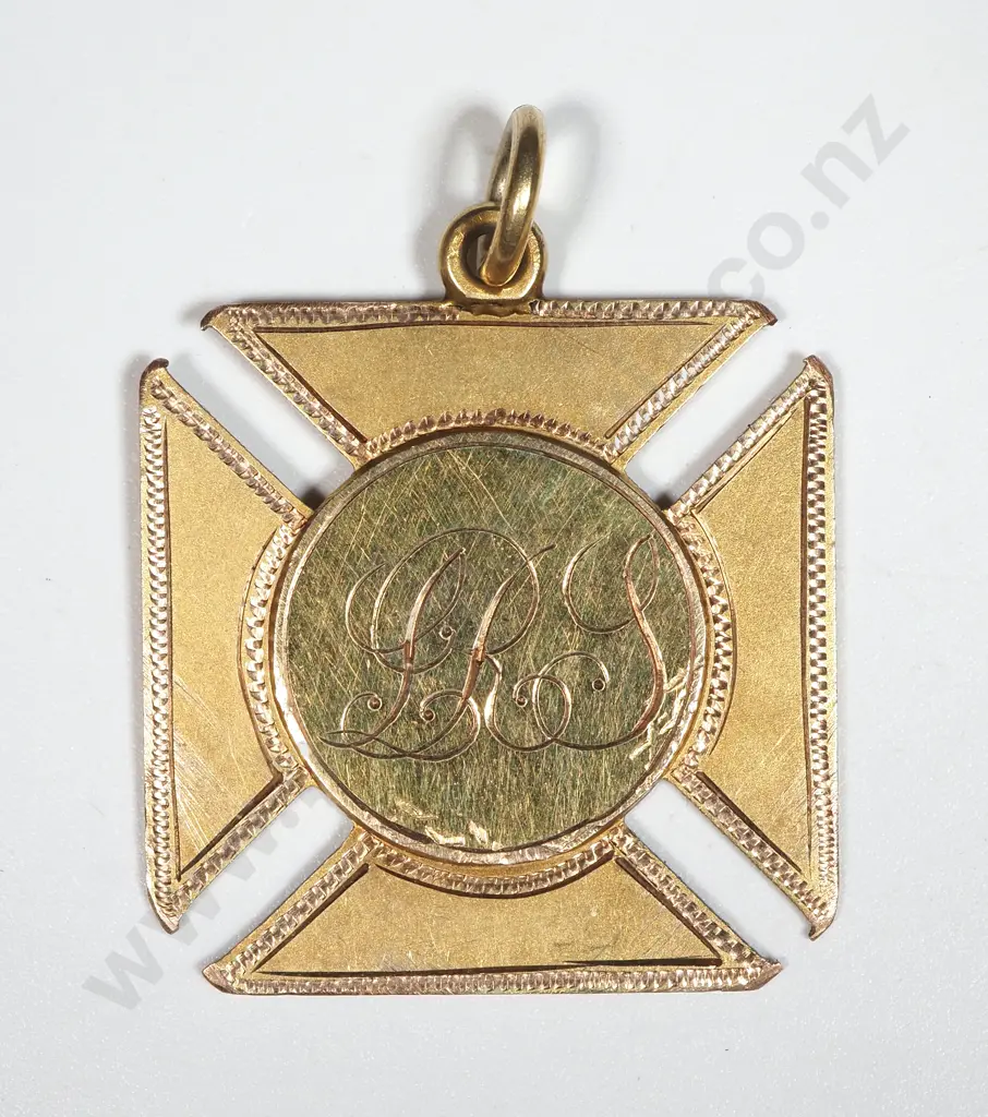 WW2 New Zealand 9ct Gold Return Fob to Pilot Officer L R Stringer from Sefton Friends - Rare RAF Return Fob Image 1++