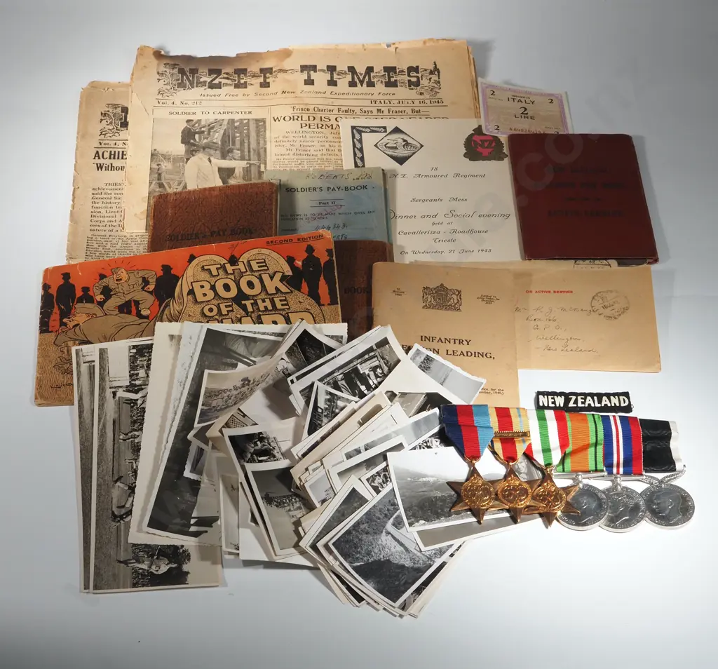 WWII NZ Africa/Italy Medal Group. Image 1++