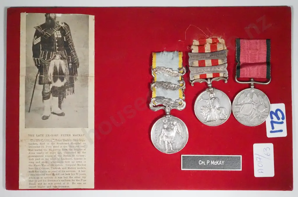 Medal Group  Corp P.McKay 93rd Highlanders - Crimean Medal, India General Service Medal, Turkish Crimea Medal. Image 1++
