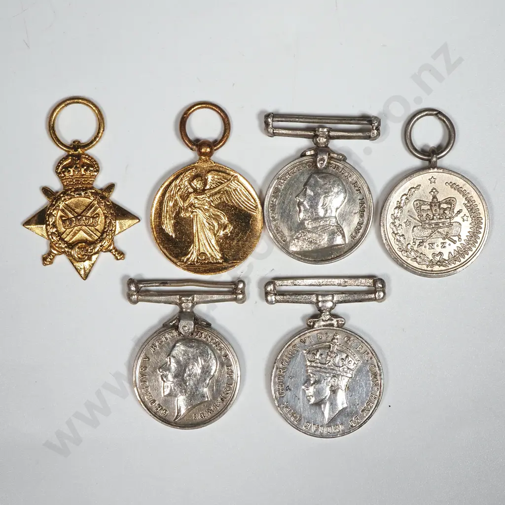 WW1 / Interwar New Zealand Miniature Medal Group Image 1++