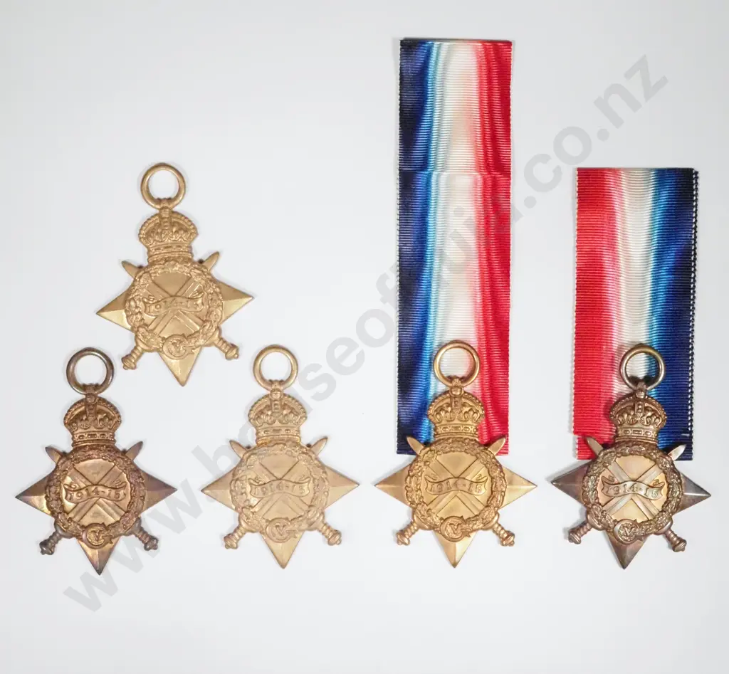 Five WWI 1914/15 Star Originals - Unnamed. Image 1++