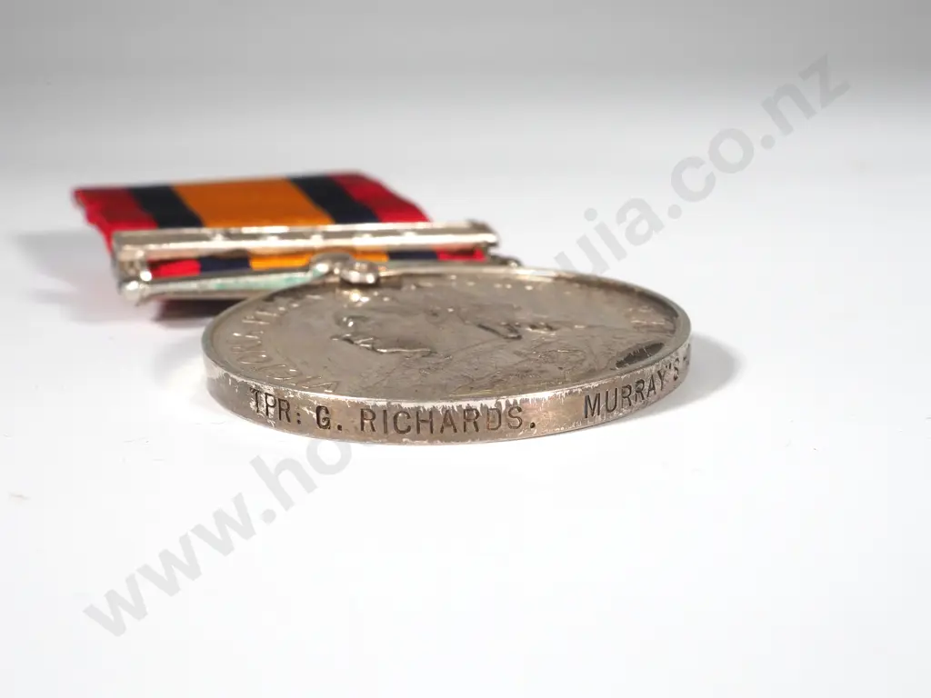 Q.S.A. to Trooper G Richards - Murrays Horse - Scarce w Single Bar "Natal" Ex Liverpool Medals UK Image 1++