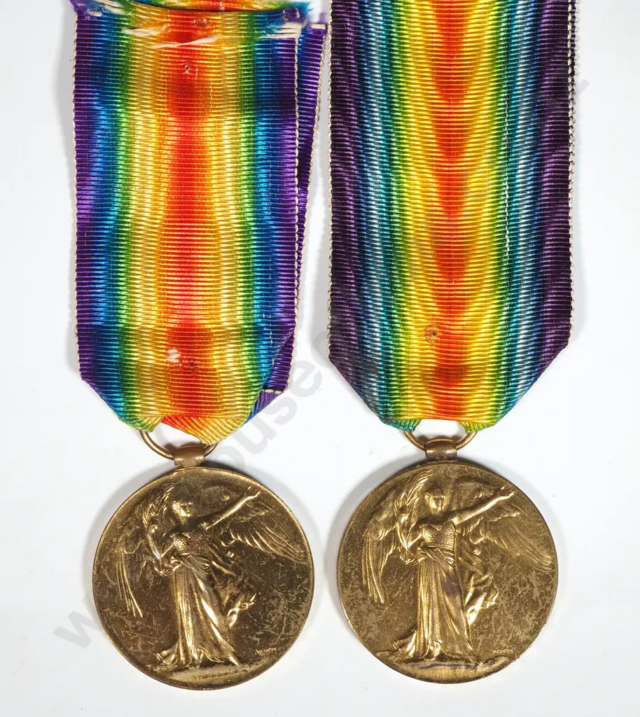 WW1 New Zealand Brothers Victory Medals 3/3027 Pte A Kerr & 23564 Pte G J Kerr Both NZEF Image 1++