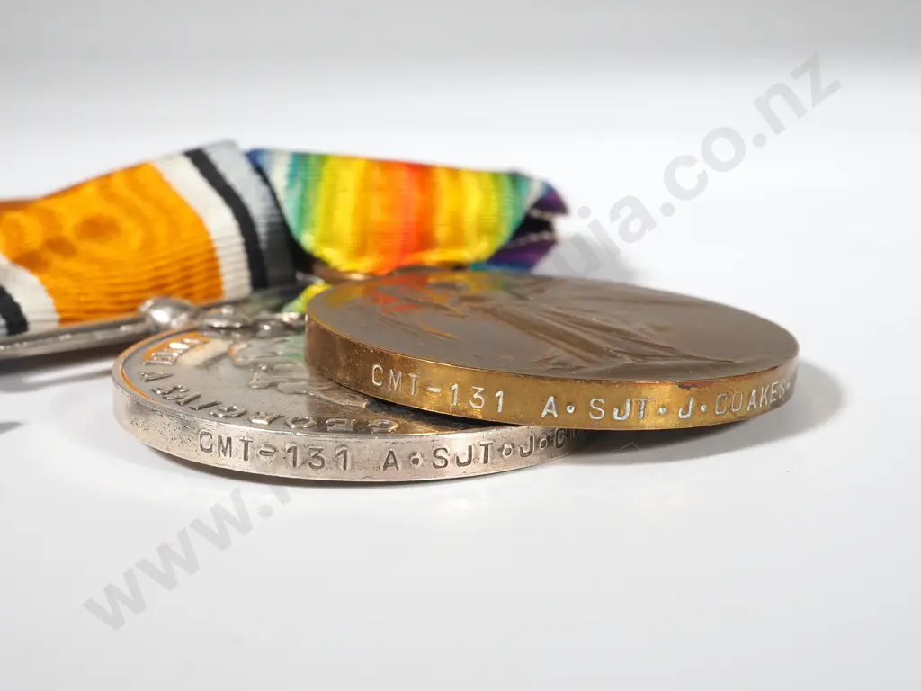 English Boer War / WW1 MID Mons Star Group of 5 to Sjt J Coakes & Cap Badge on Original Silks Image 1++