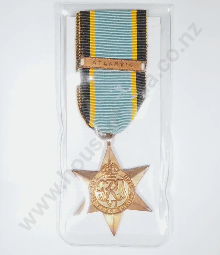 WWII Medal Air Crew Europe Star w Atlantic Bar. Image 1++