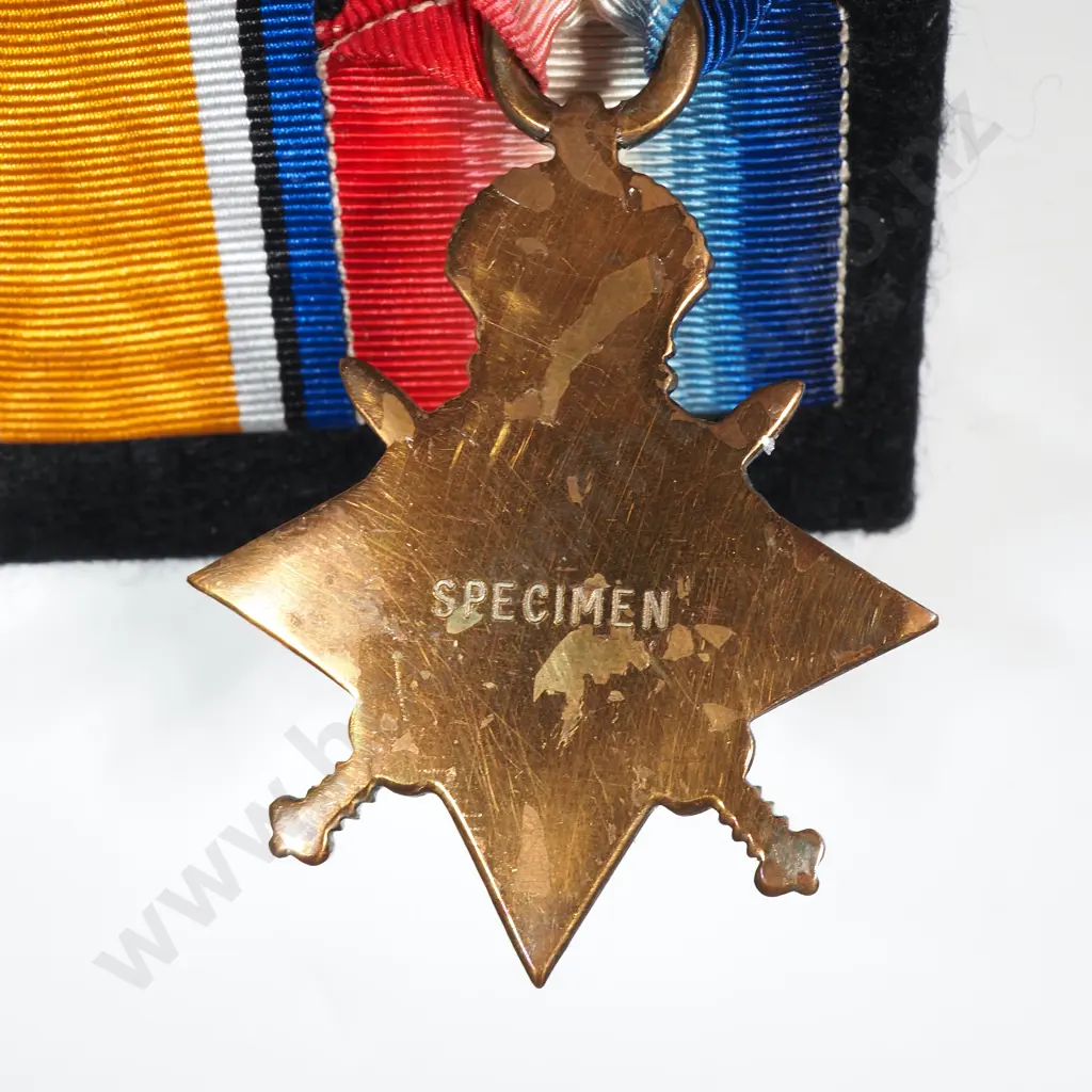 WWI Medal Trio 6/1989 Pte. R. Stevens NZEF. KIA. & Memorial Plaque - Named Richard Stevens.. Image 1++