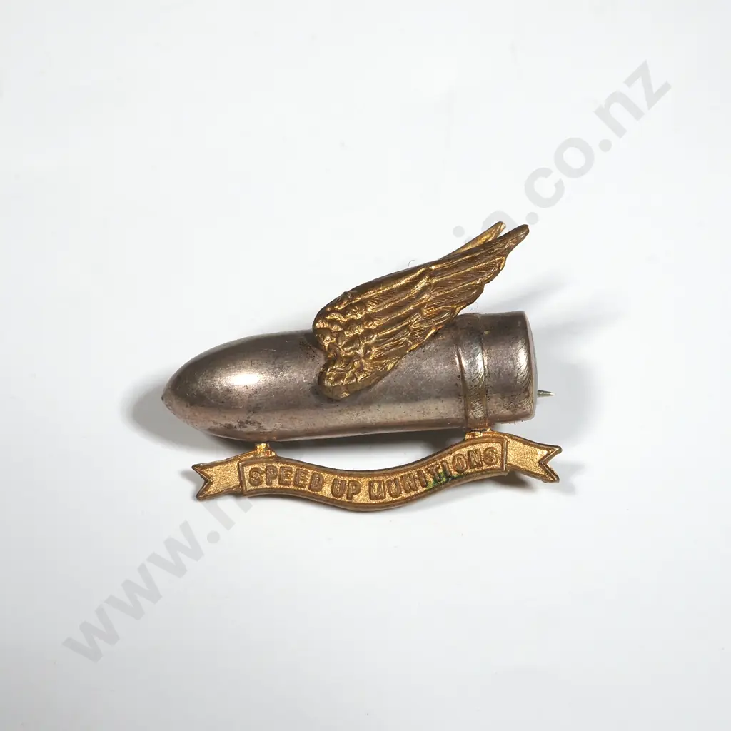 Winged Bullet "Speed Up Munitions" Badge  Image 1++