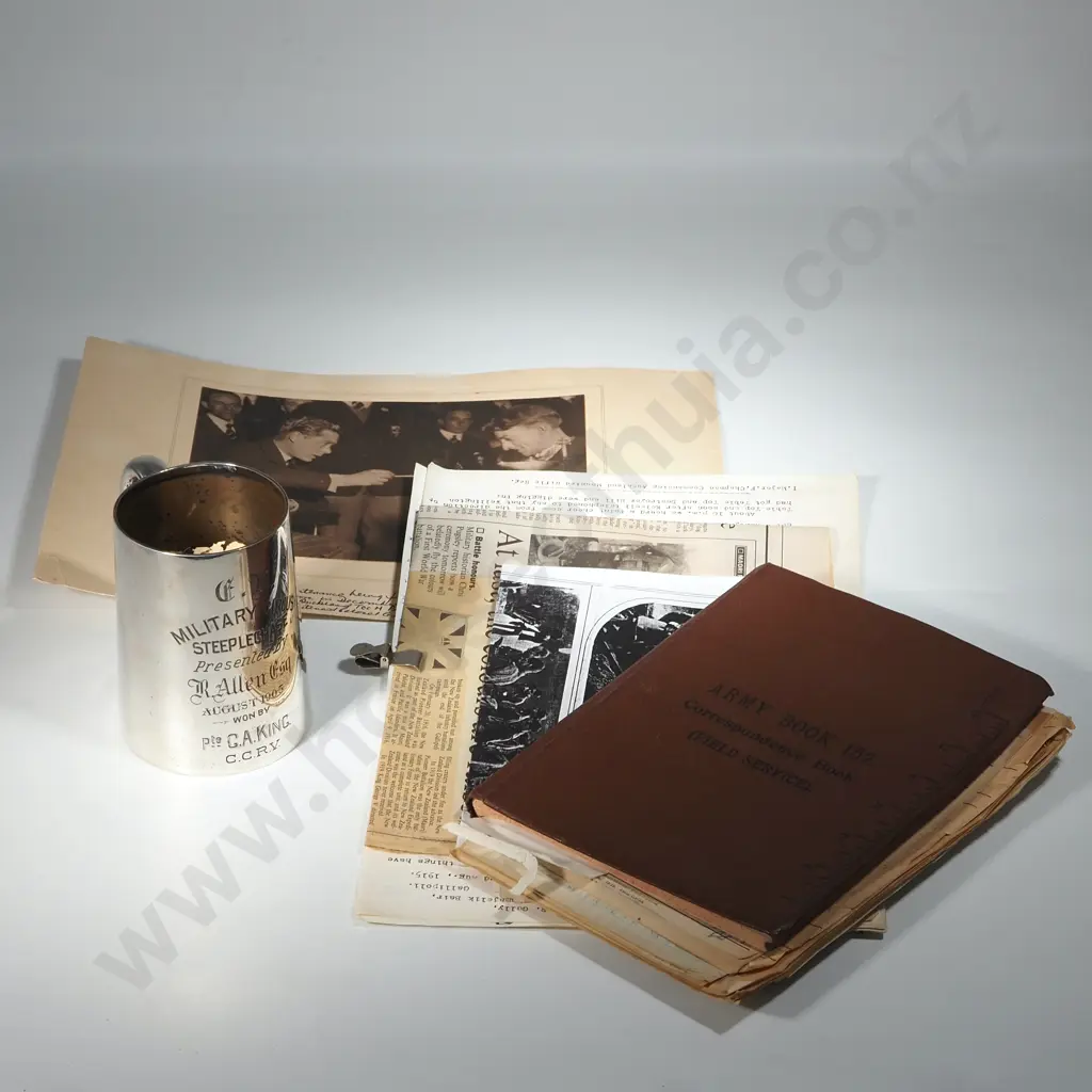 Exceptional 1905 Peterson & Co Sterling Silver Prize Tankard to G A King from Christ College Rifle Vols  & Ephemera Image 1++