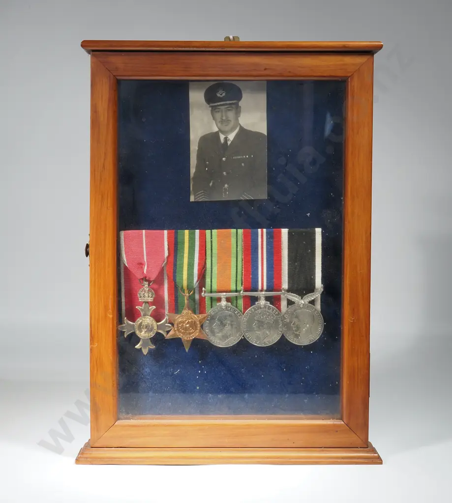 OBE Pacific WW2 Group of Five to E.G.King RNAF w Attributed Leather Suitcase Image 1++