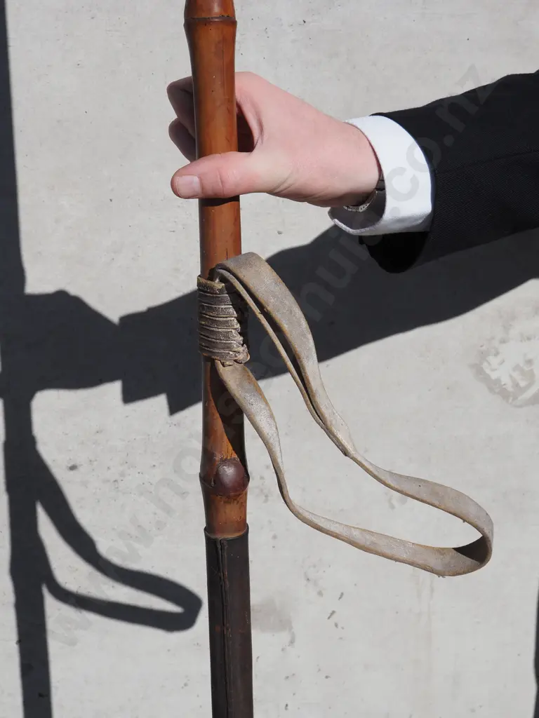 New Zealand Army Bamboo Ceremonial 1868 Pattern Cavalry Lance - w Chromed Metal Fittings  Image 1++