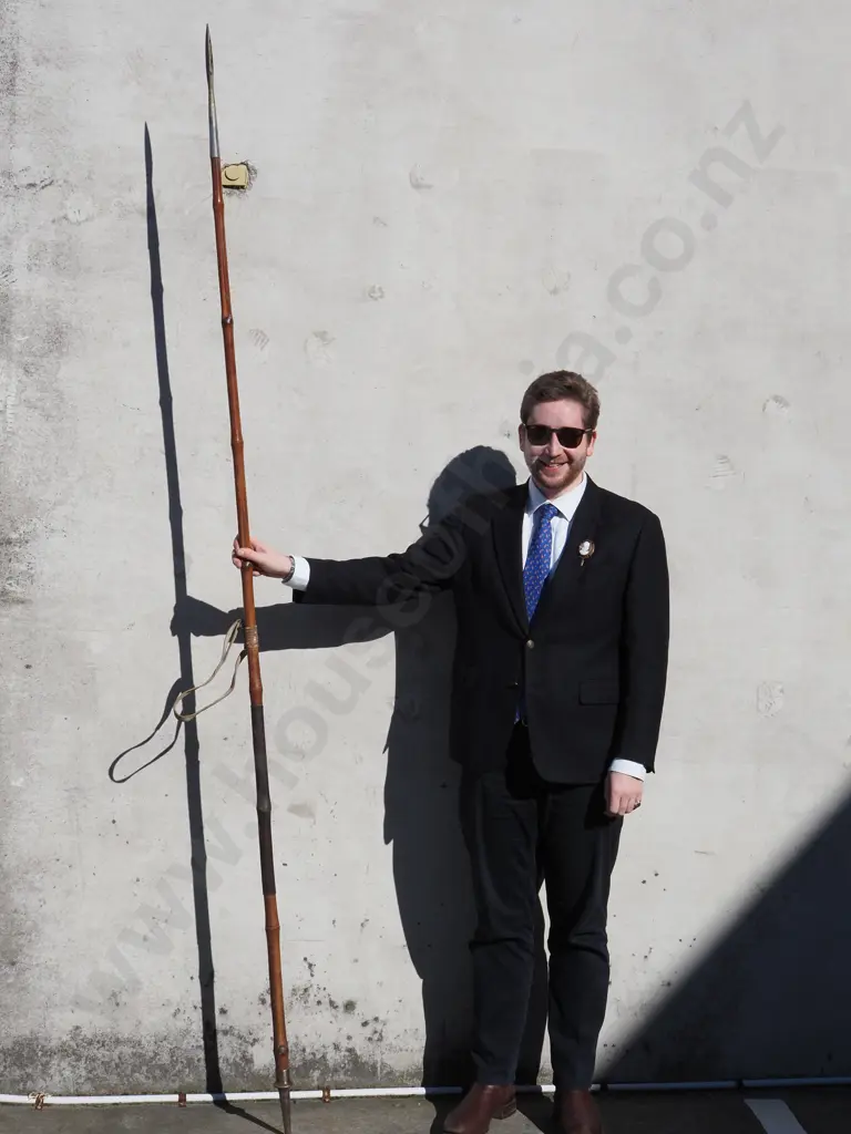 New Zealand Army Bamboo Ceremonial 1868 Pattern Cavalry Lance - w Chromed Metal Fittings  Image 1++