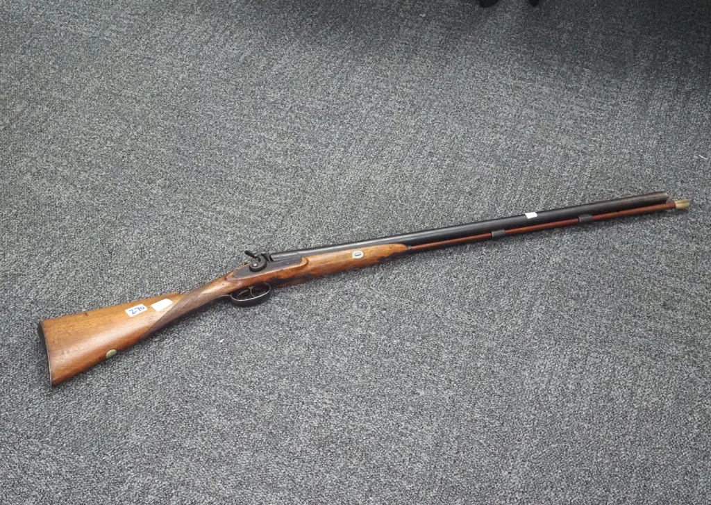 Double Barrel Percussion Shotgun. Image 1++