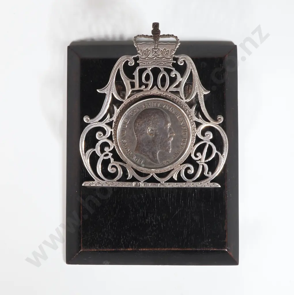 Sterling Silver & Ebony Paper Clip Featuring A 1902 British Penny With The Effigy Of KIng Edward VII.Sterling Frame 1902 Image 1++