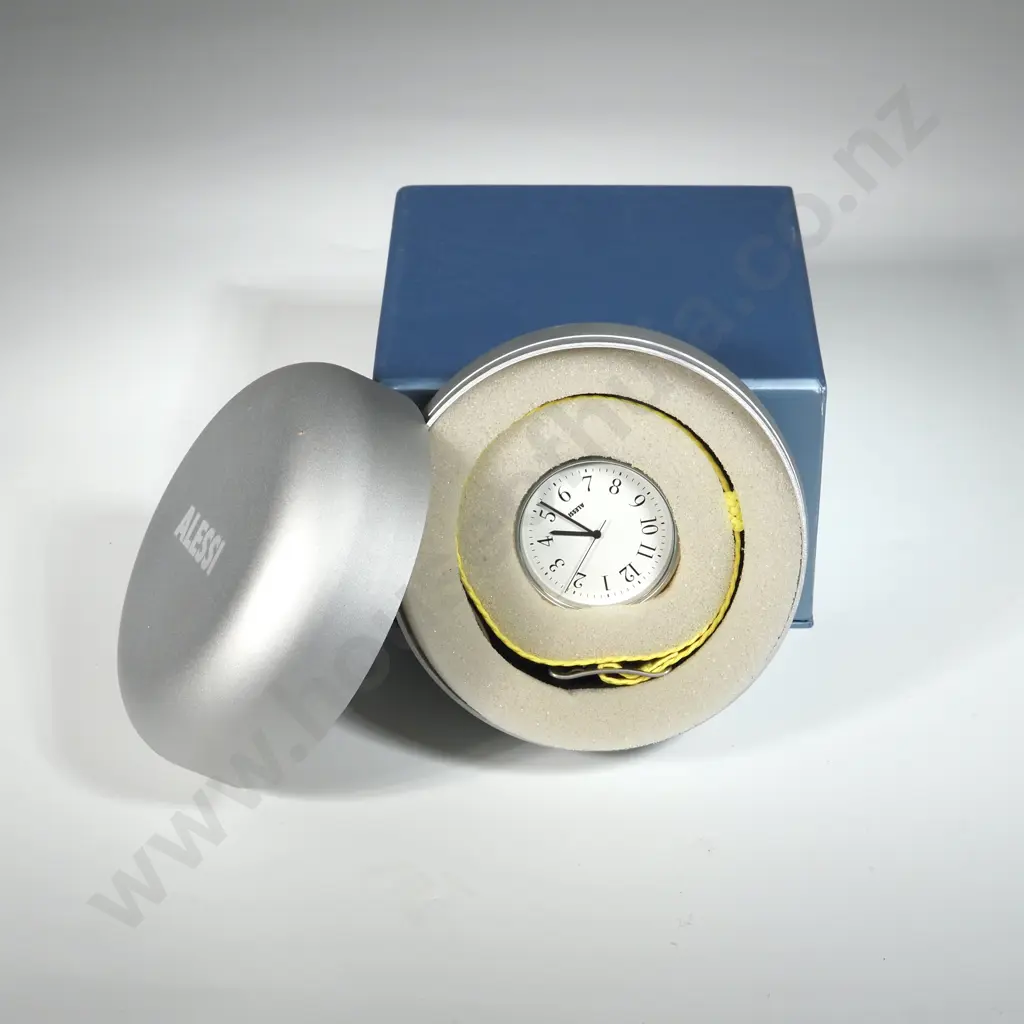 Alessi Men's AL6003 Record Stainless Steel Case Silver Tone Dial Designed by Achille Castiglioni Watch, Silver, Quartz M Image 1++