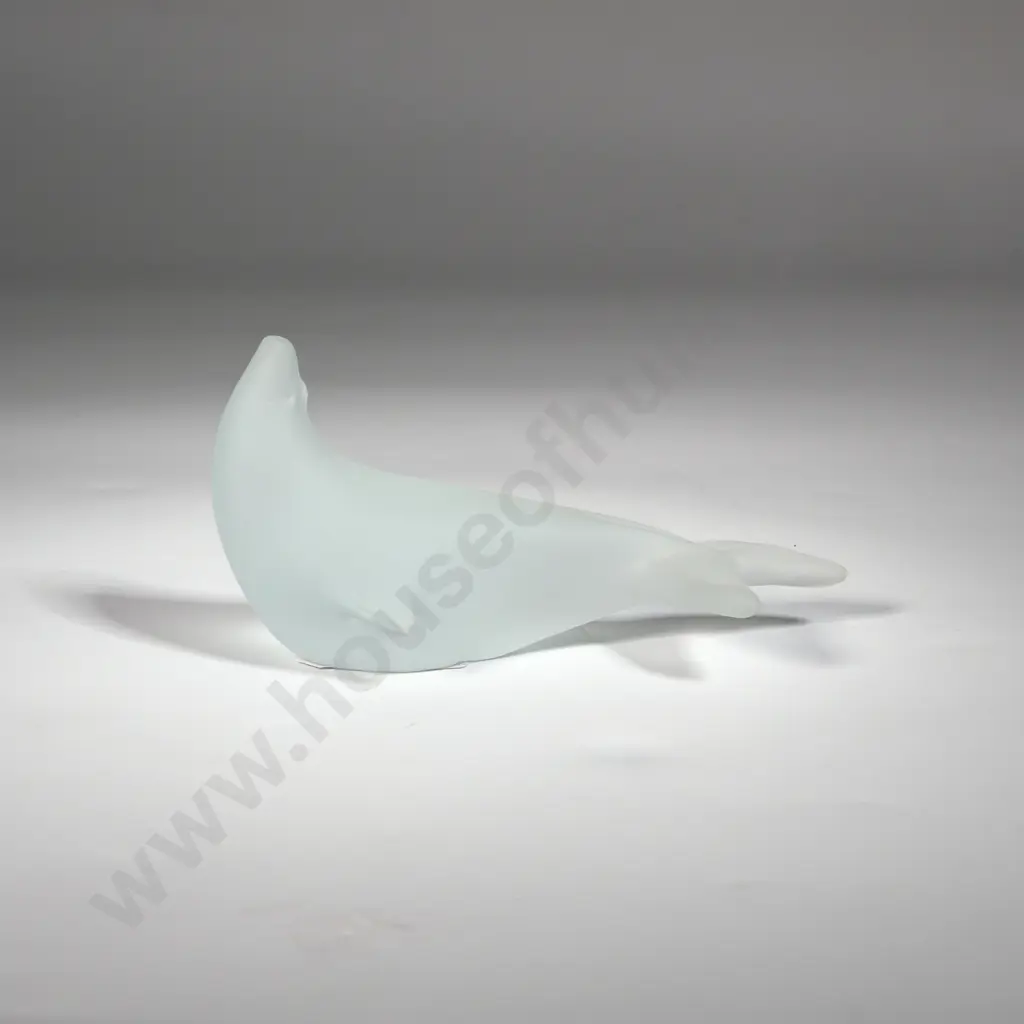 Frosted Glass Seal Figurine. Image 1++