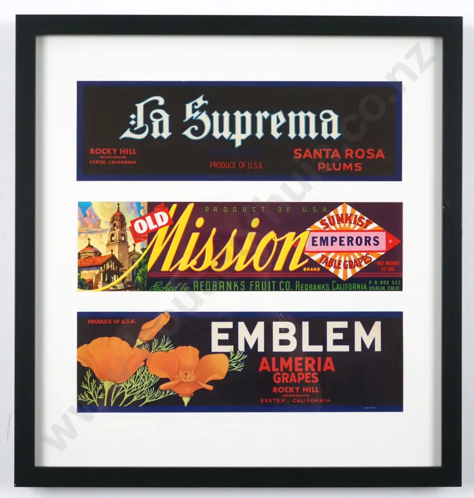 Vintage 1920s -1940s Fruit Crate Labels. Authentic Original - Lithograph. Image 1++