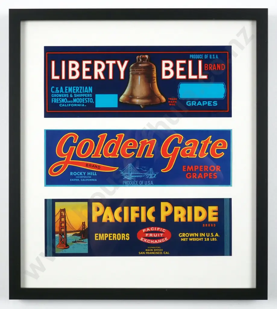 Vintage 1920s -1940s Fruit Crate Labels. Authentic Original - Lithograph. Image 1++