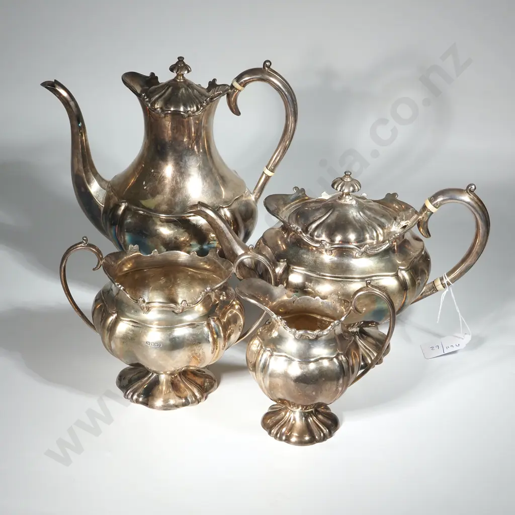 Four Piece Sterling Silver Tea Set. Sheffield 1901. Maker Joseph Rodgers & Sons  Image 1++