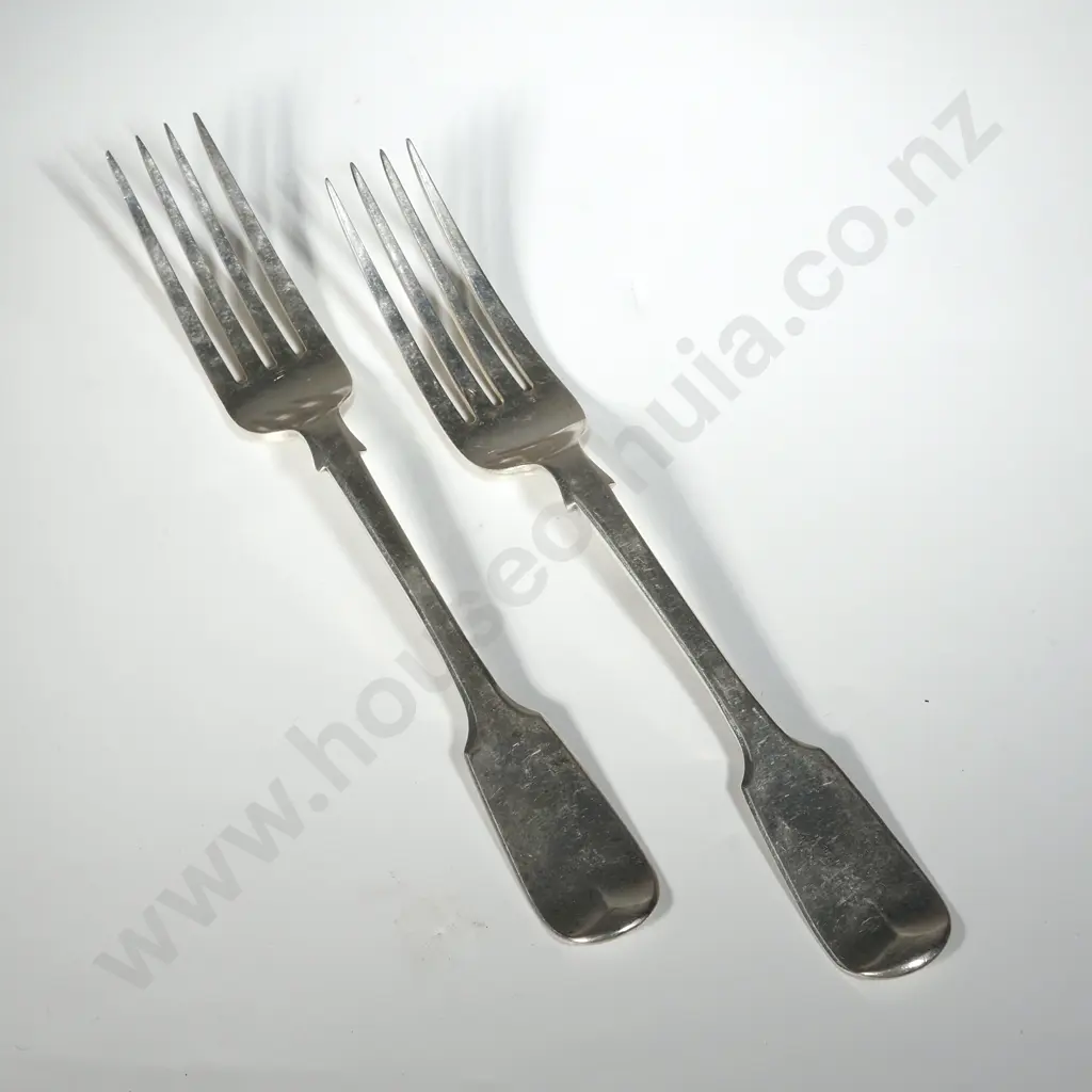 Pair Of Fiddle Pattern Forks. London 1839 & London 1837 Both John & Henry Lias Image 1++