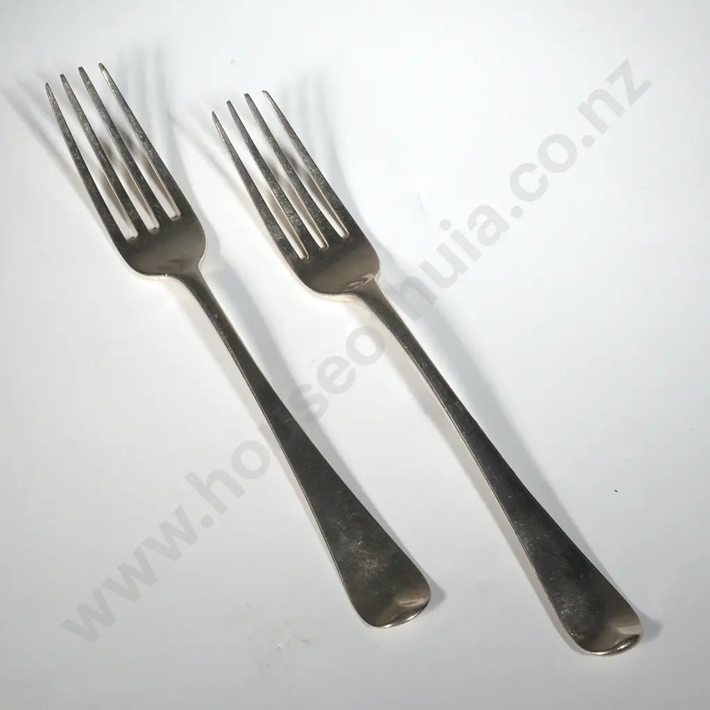 Pair Of Sterling Silver Old English Pattern Forks. London 1801 & 1807 Image 1++