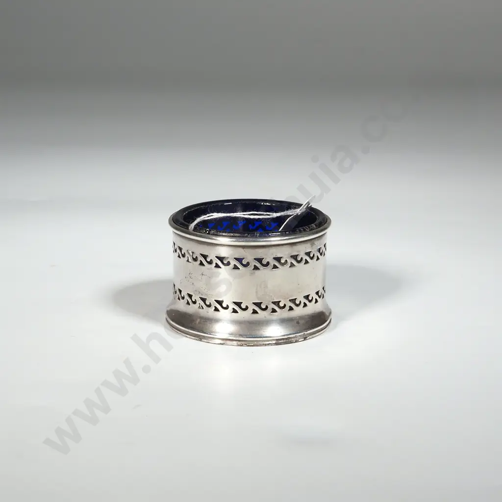 Sterling Silver Salt With Pierced Decoration. Birm 1935. Maker William Suckling  Image 1++