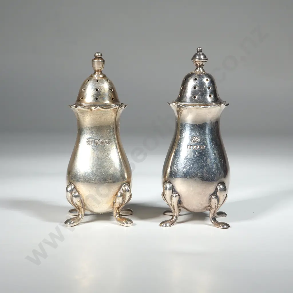 Pair Of Sterling Silver Pepperettes. Birm 1951 & Sheffiled 1962 ( Adie Bros & Cooper Bros)  Image 1++
