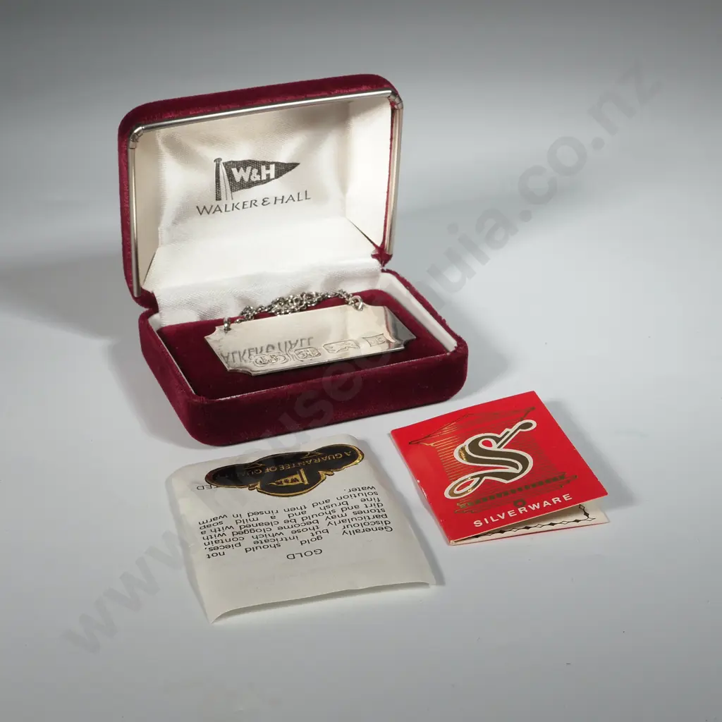 Walker & Hall Sterling Silver Decanter Label - Not Engraved  Image 1++