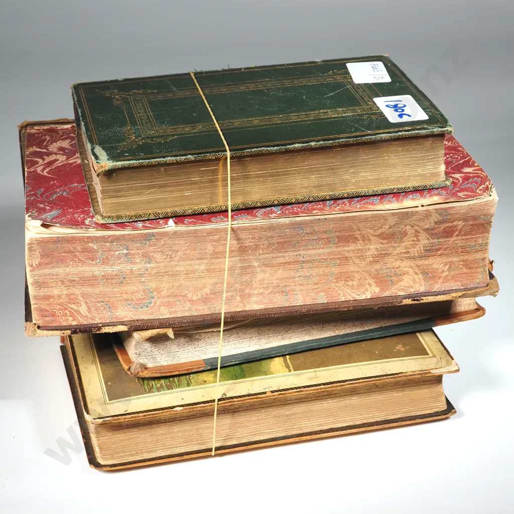Four Leather Bound Books -Egypts Place In Universal HIstory,Goldsmith's Works, Manco The Peruvian Chief, At Last; Image 1++